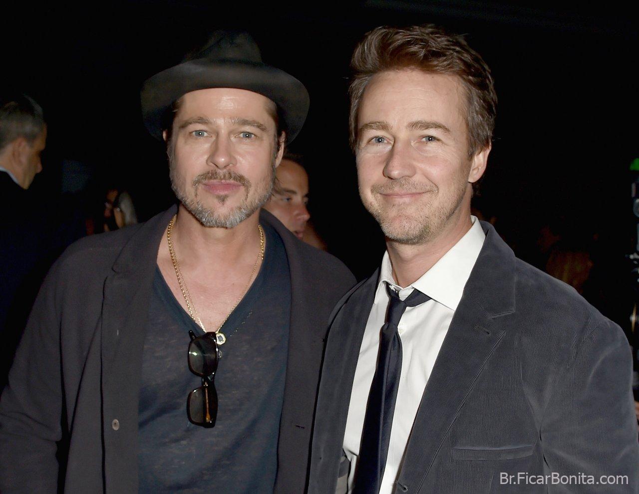 Brad Pitt e Edward Norton em 'Clube da Luta' Atores que estavam bêbados