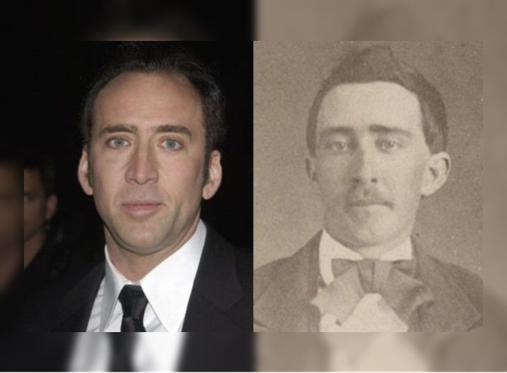 Nicolas Cage e pessoa da era da Guerra Civil